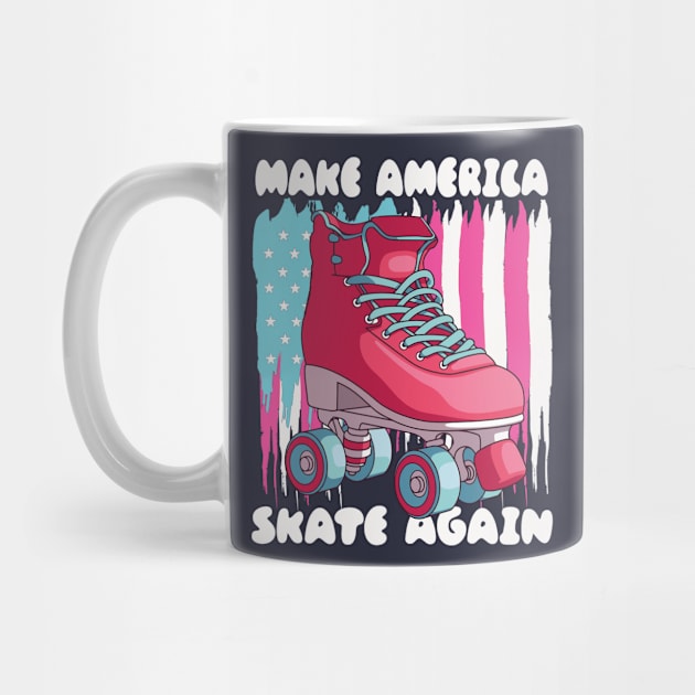 Retro 80s Rollerskate US Flag by USProudness